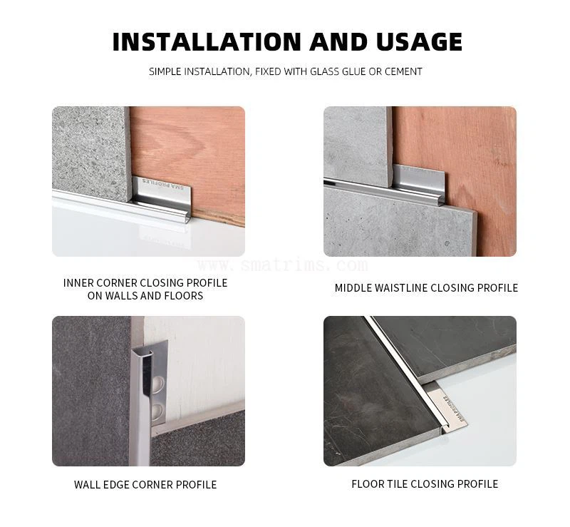 08 edging profile for stainless steel tile trim