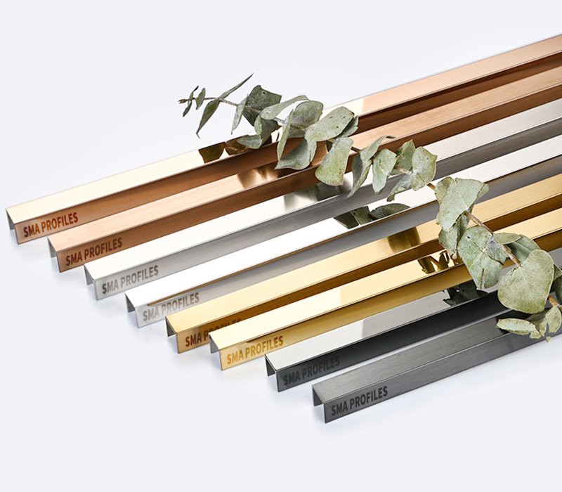 metal U tile trim