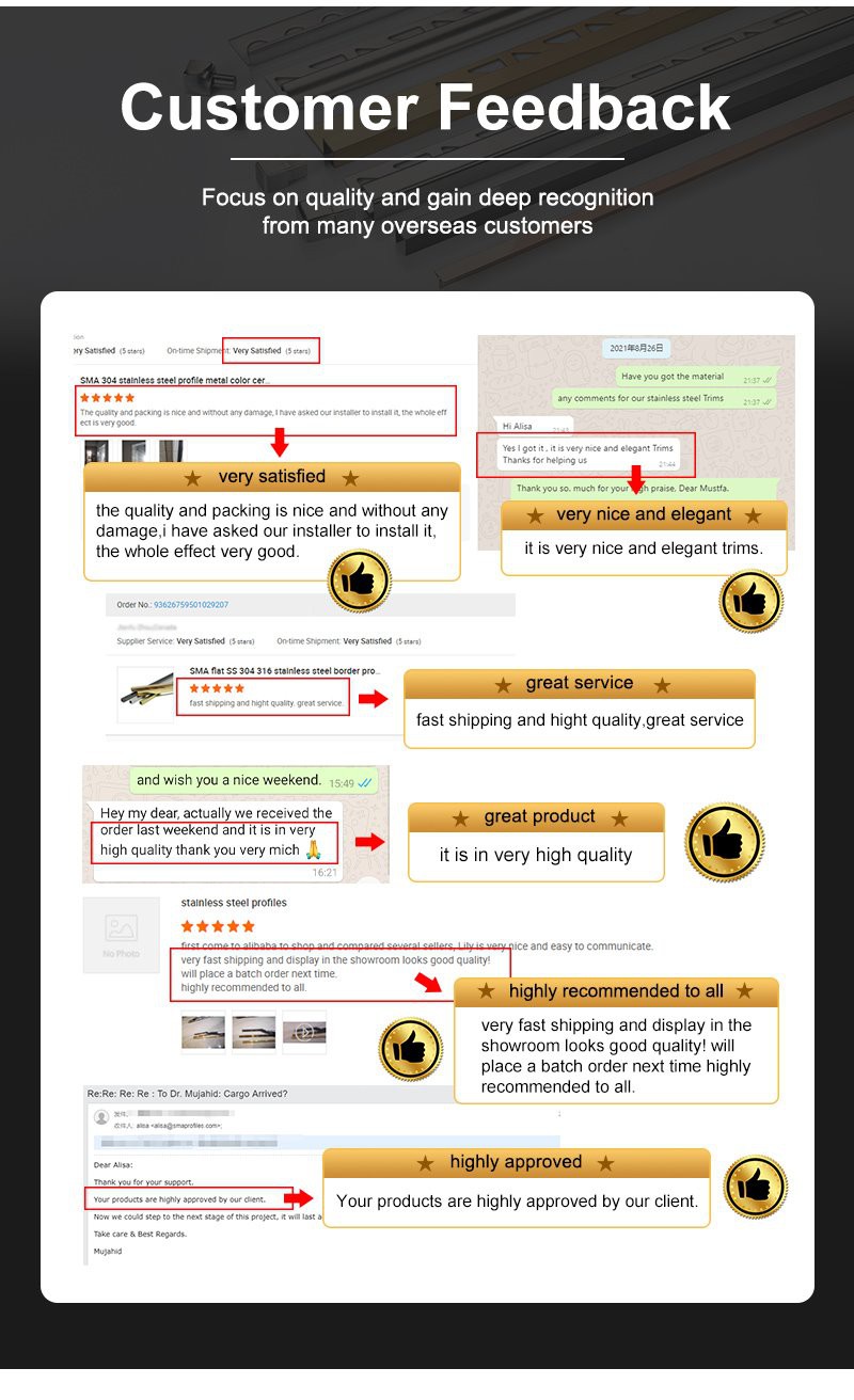 customer feedback of tile trim